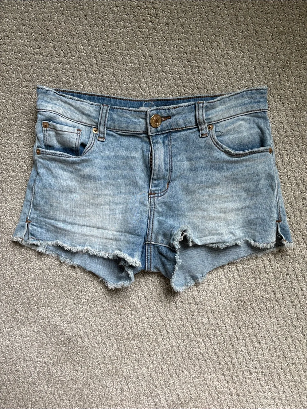 STS Blue Light Blue Denim Frayed Cutoff Shorts